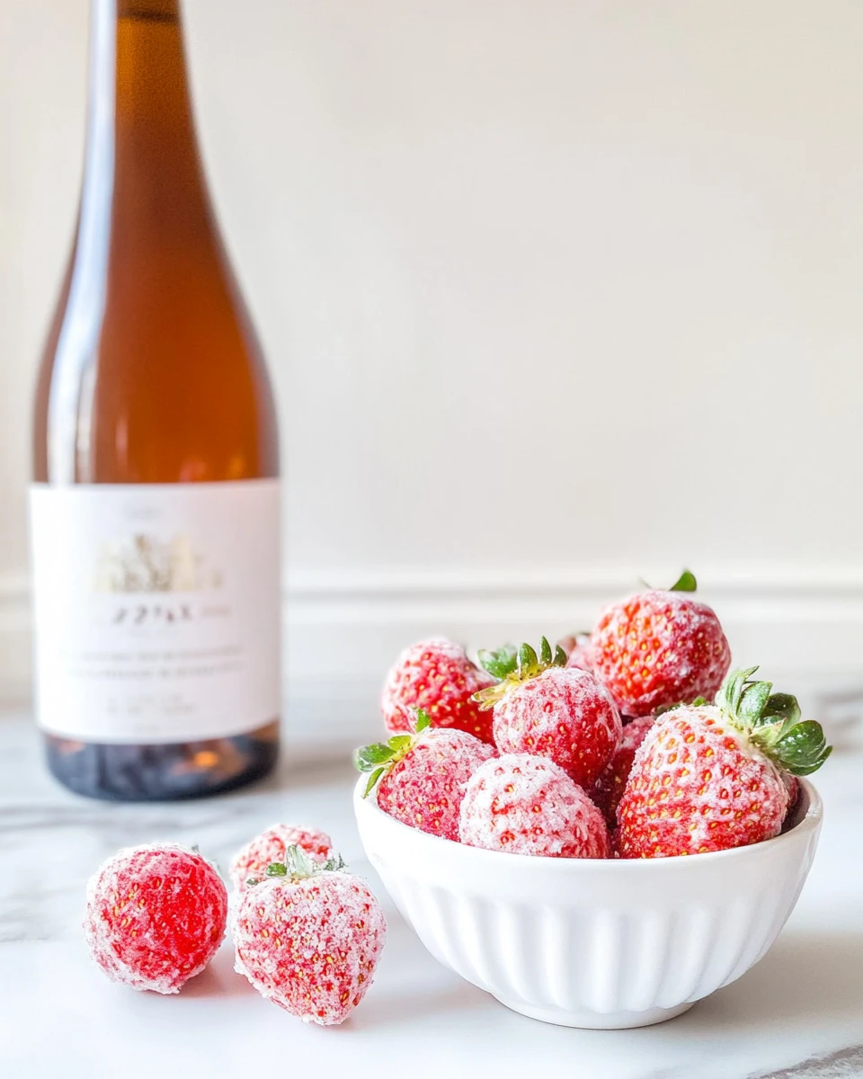 Drunken strawberries with rosé wine and sugar coating | Easy summer dessert recipe