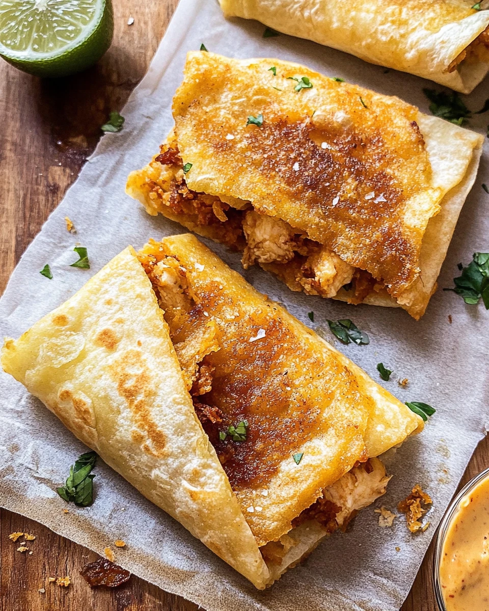 Folded Crispy Chipotle Chicken Wraps
