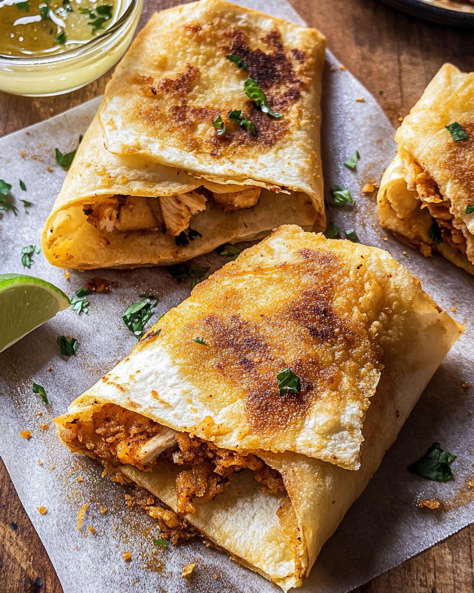 Folded Crispy Chipotle Chicken Wraps
