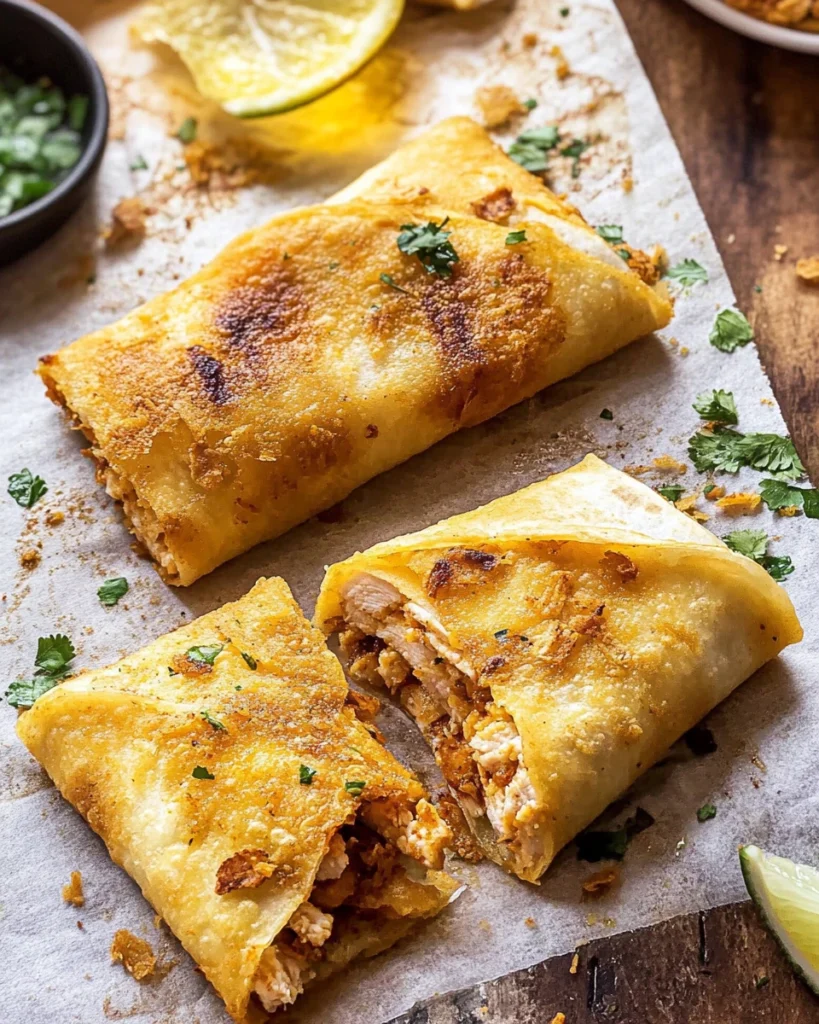 Folded Crispy Chipotle Chicken Wraps