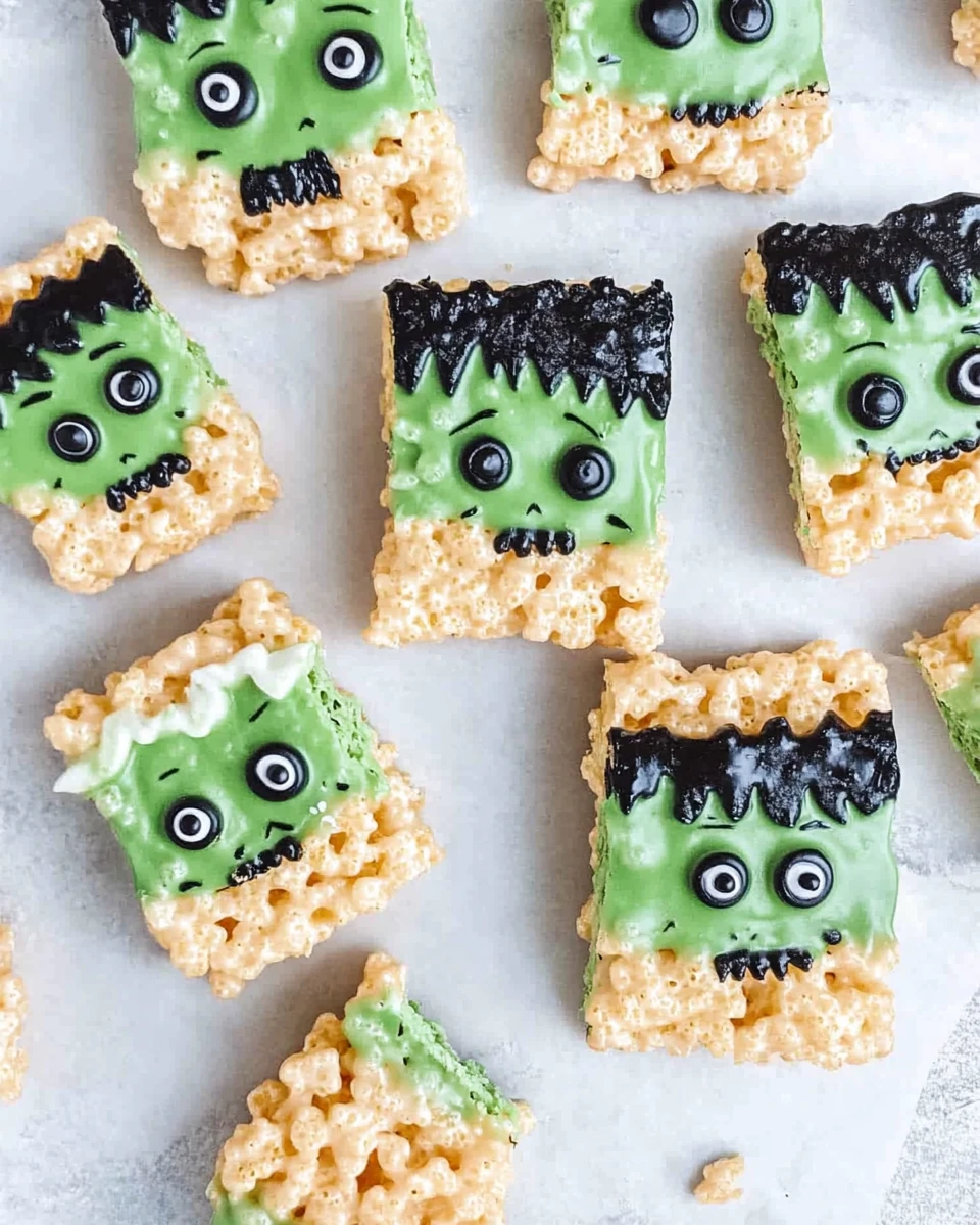 Frankenstein Halloween Rice Krispie Treats