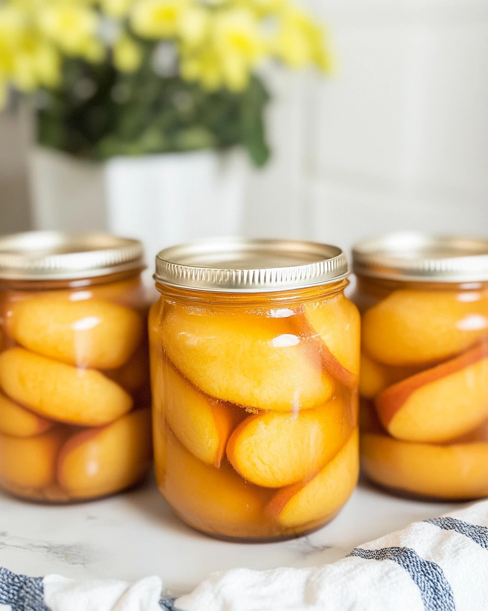 Fresh Honey Syrup Canned Peaches