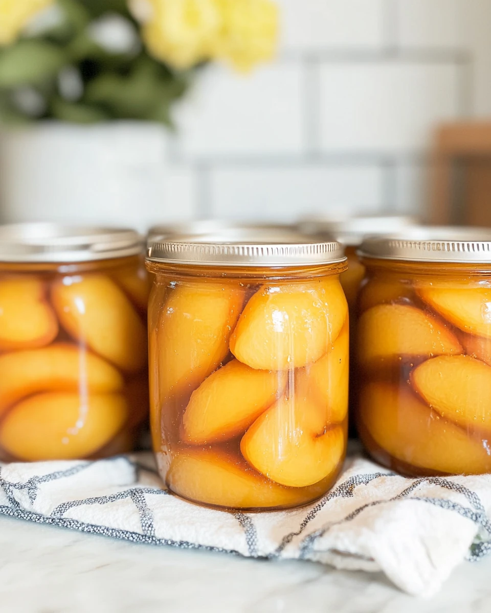 Fresh Honey Syrup Canned Peaches