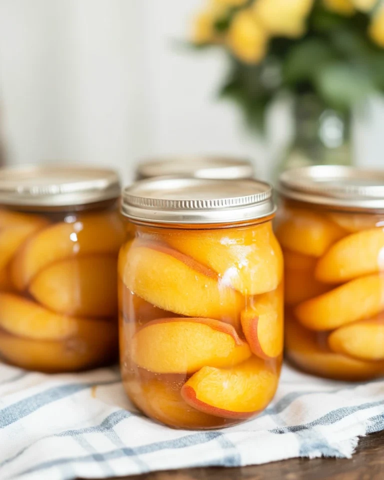 Fresh Honey Syrup Canned Peaches