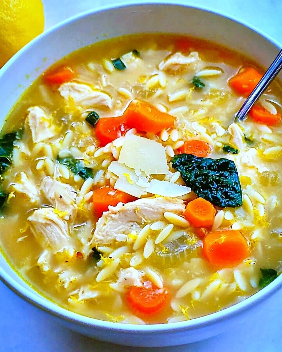 Greek Lemon Chicken Orzo Soup