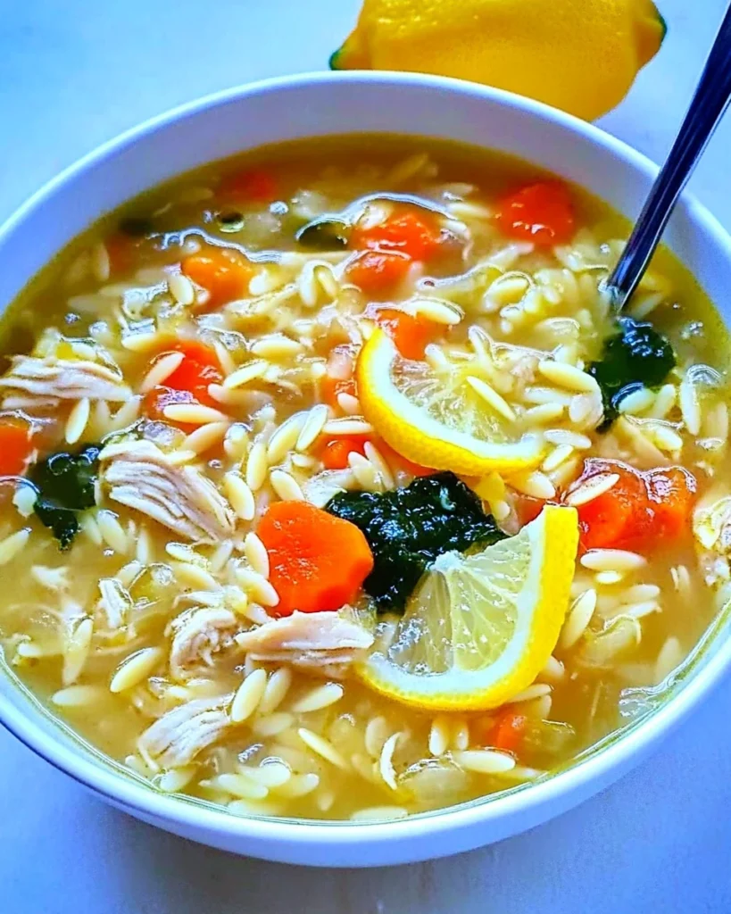 Greek Lemon Chicken Orzo Soup