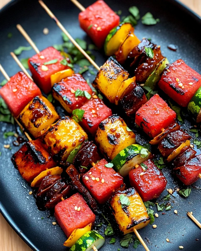 Grilled BBQ Watermelon Skewers