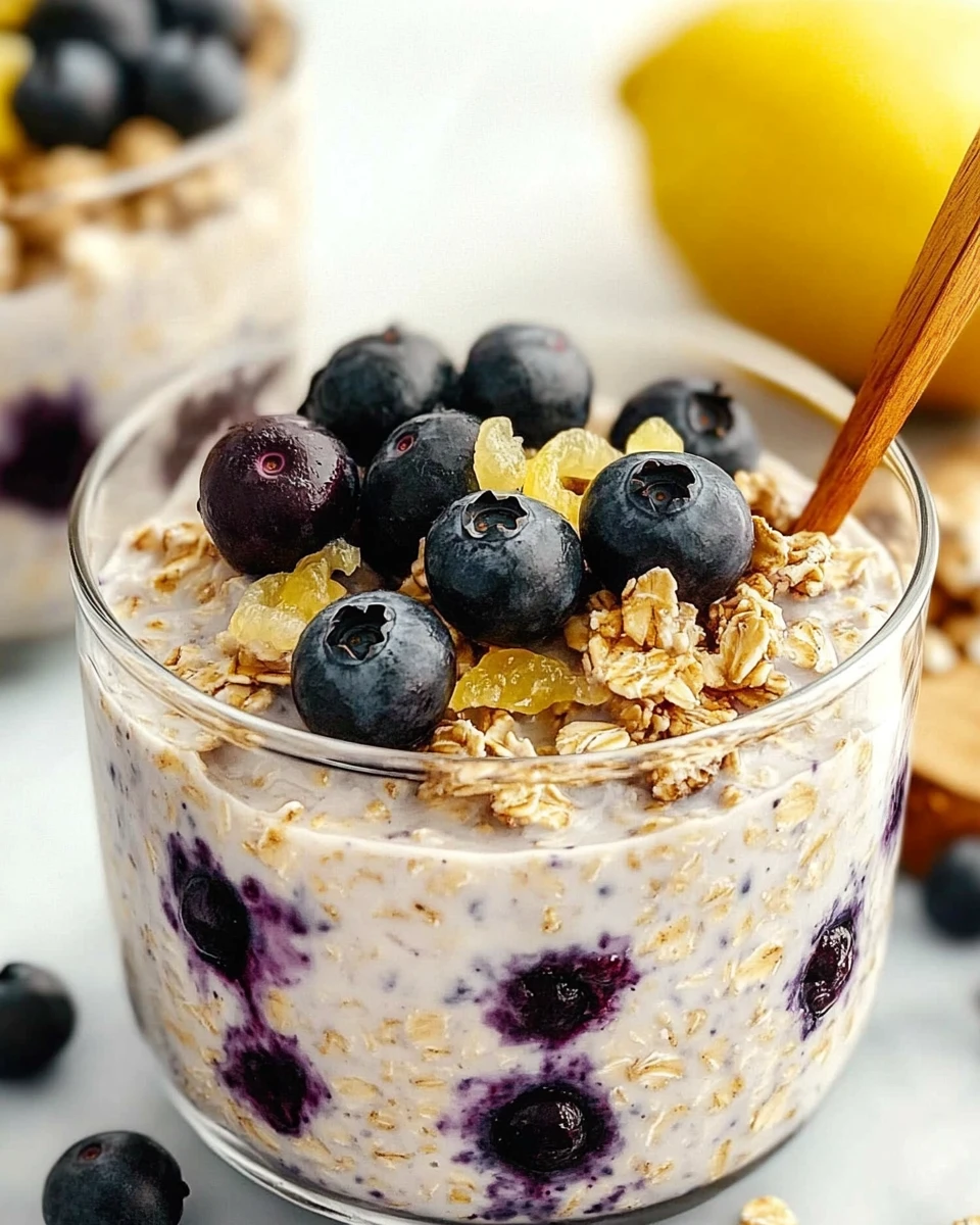 High-Protein Lemon Blueberry Overnight Oats