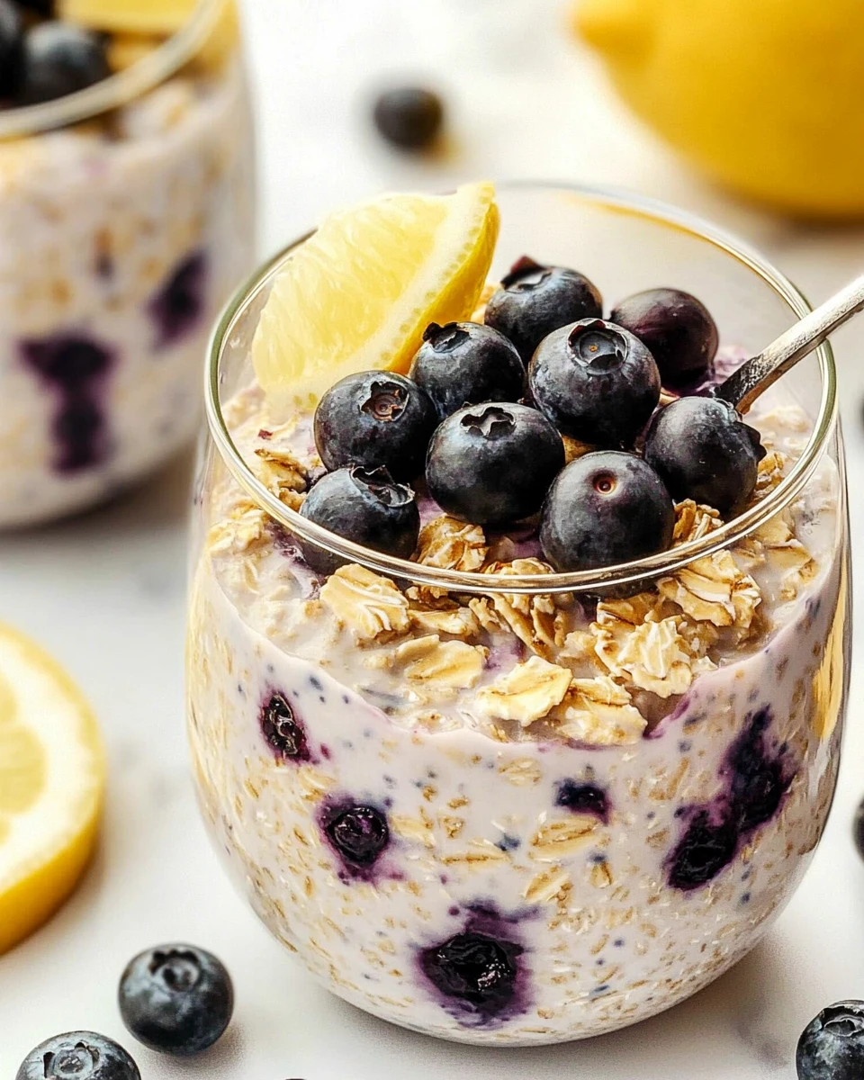 High-Protein Lemon Blueberry Overnight Oats