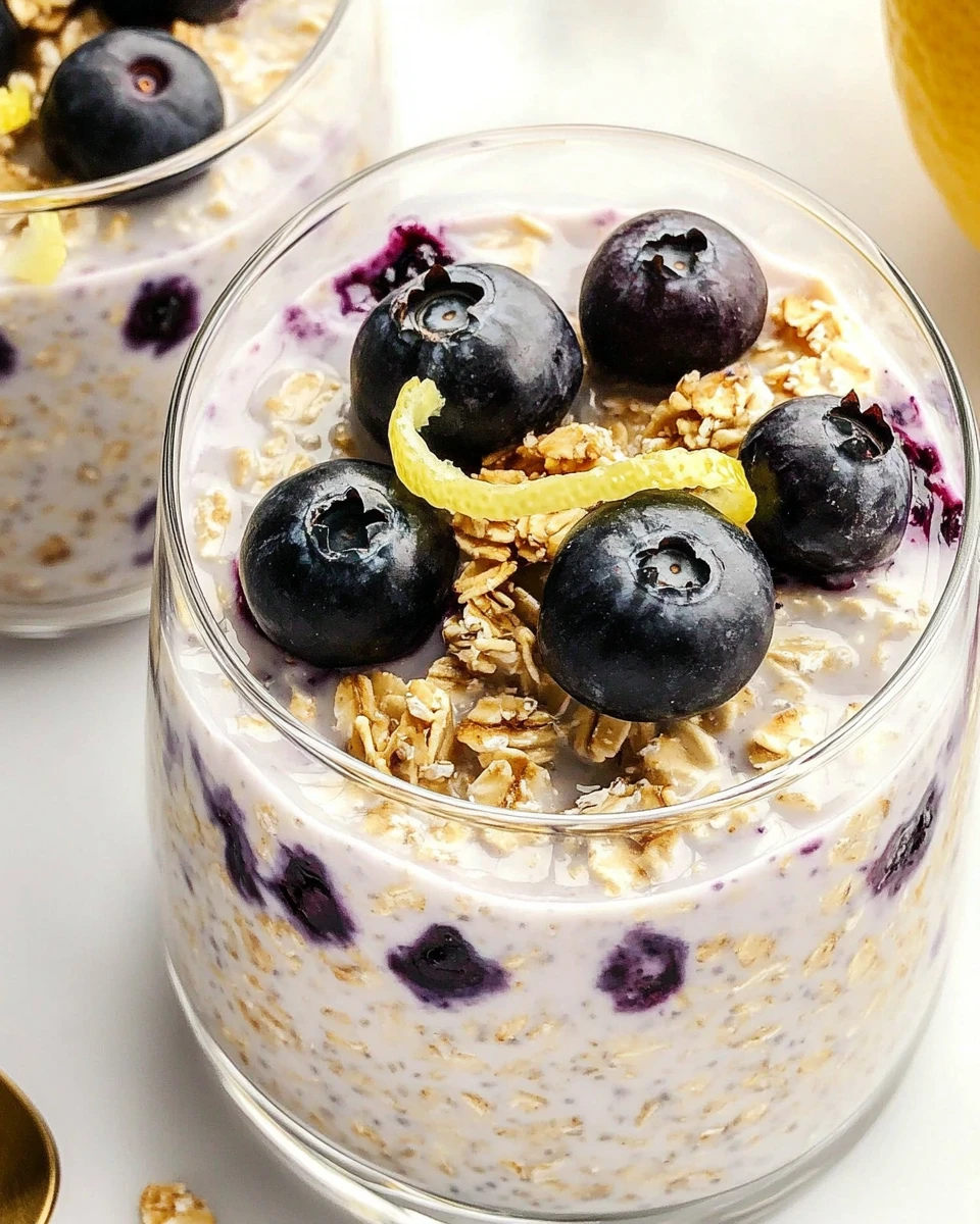 High-Protein Lemon Blueberry Overnight Oats