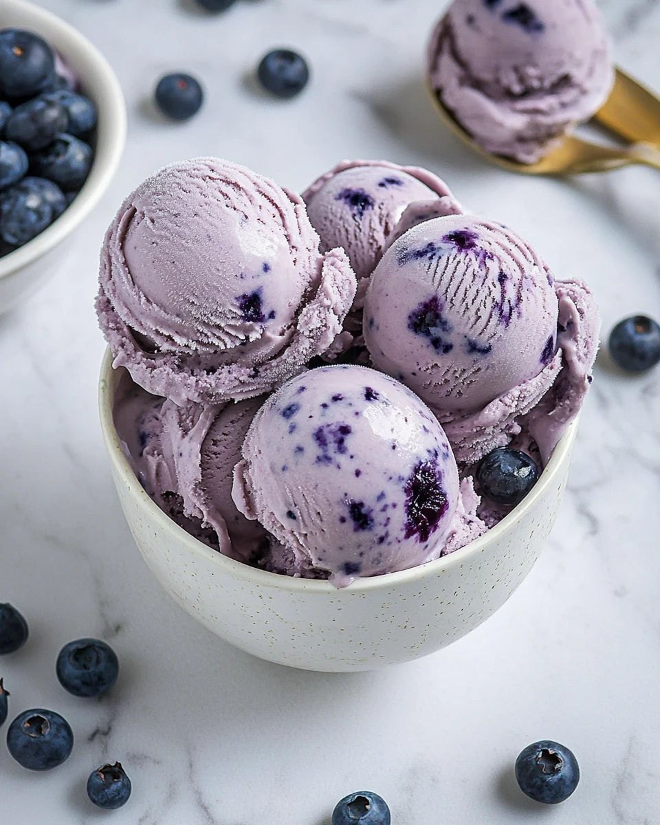 Homemade Blueberry Ice Cream