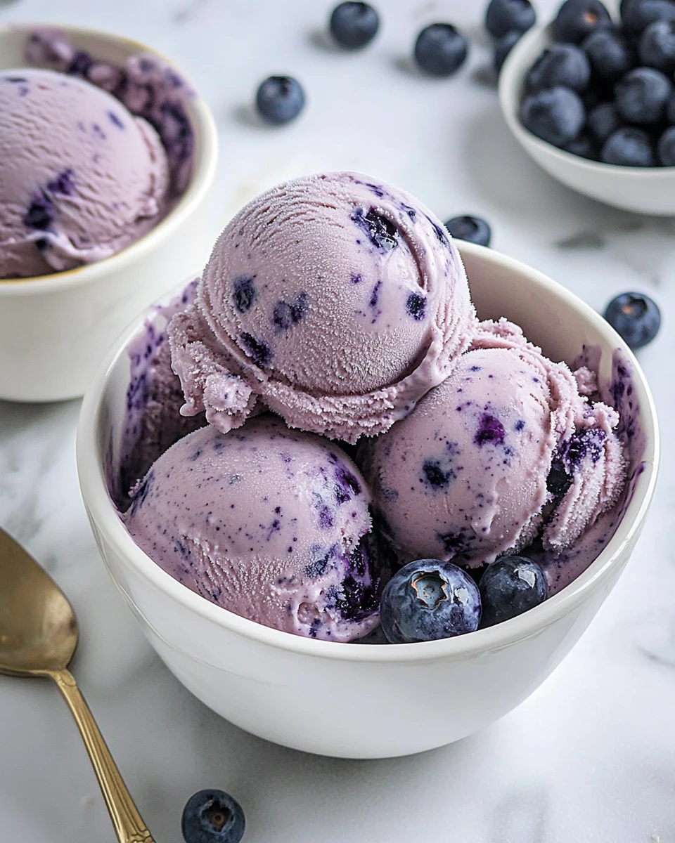 Homemade Blueberry Ice Cream