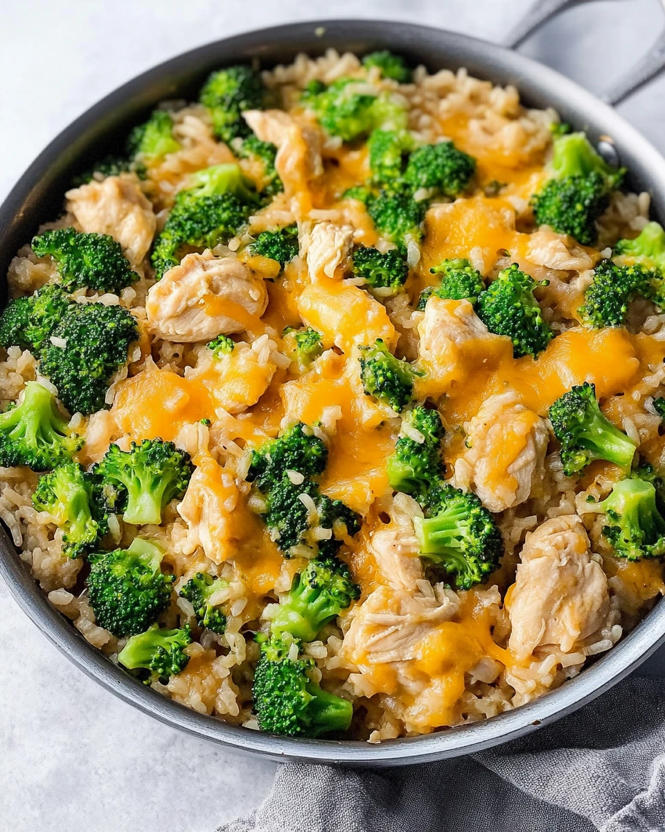 One Pan Cheesy Chicken Broccoli and Rice