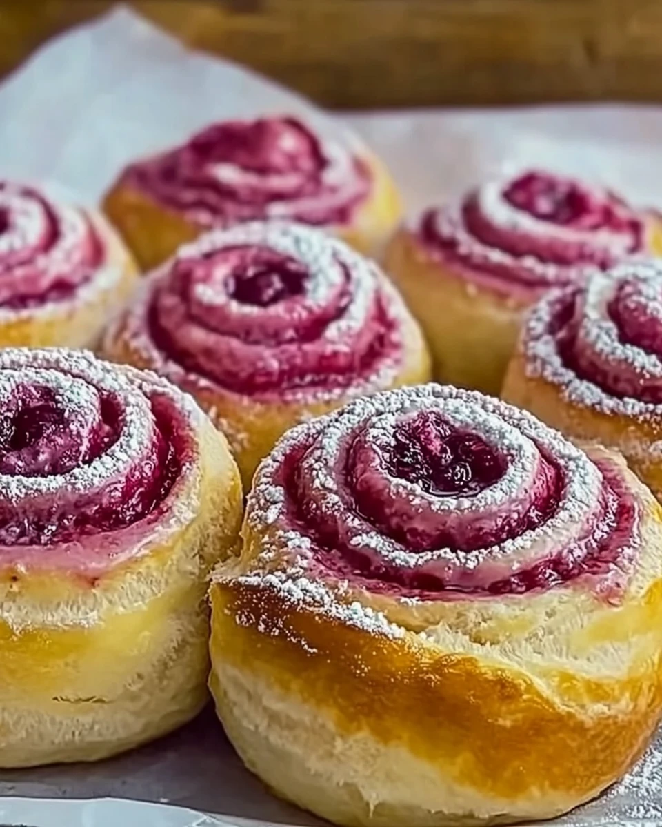 Raspberry Custard Buns