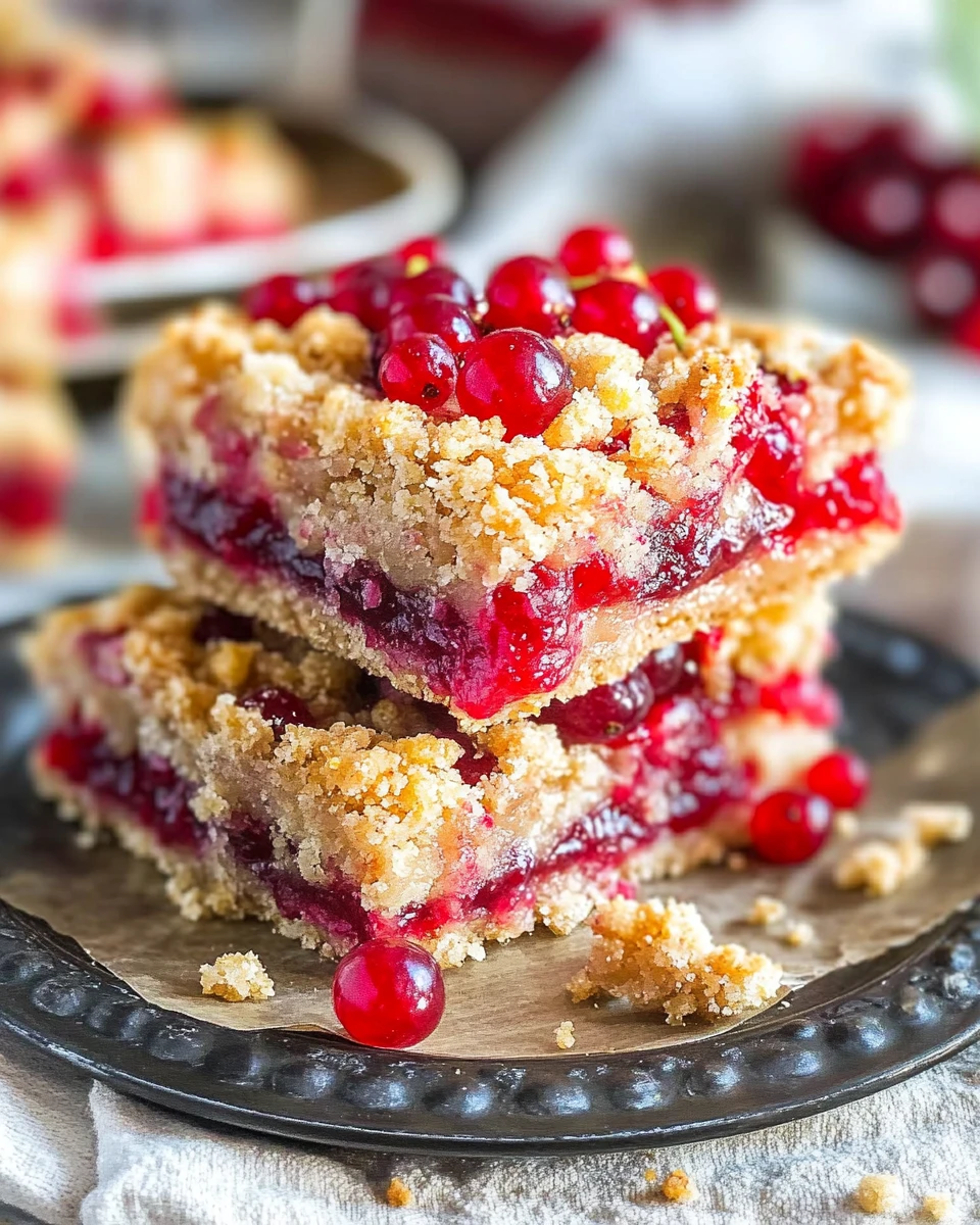 Red Currant Lemon Crumble Bars