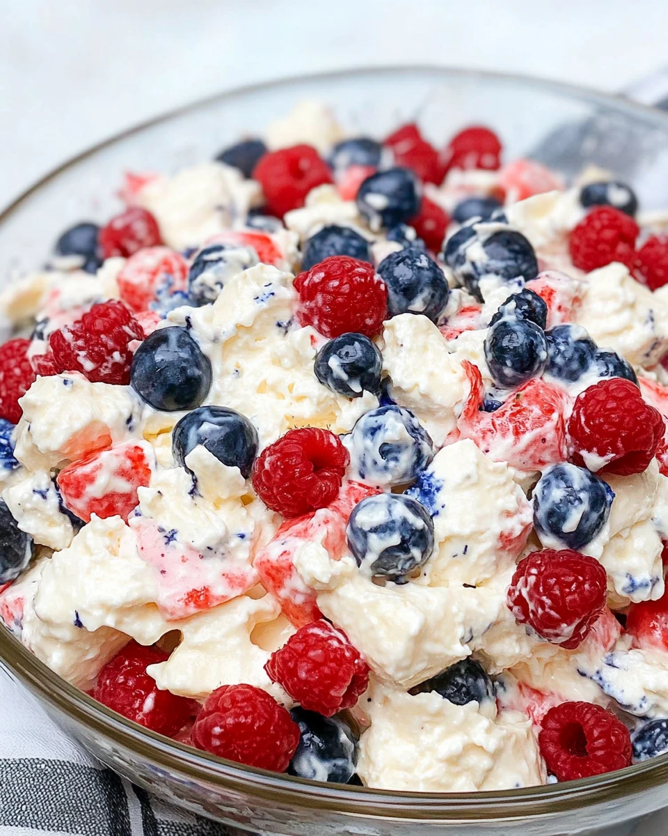 Red White and Blue Cheesecake Salad