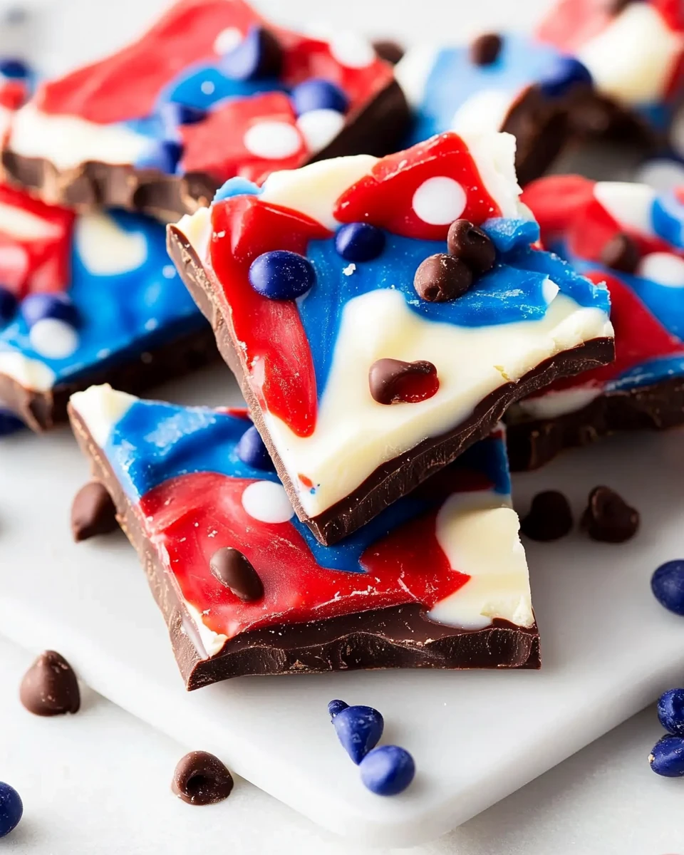 Red, White, and Blue Chocolate Bark