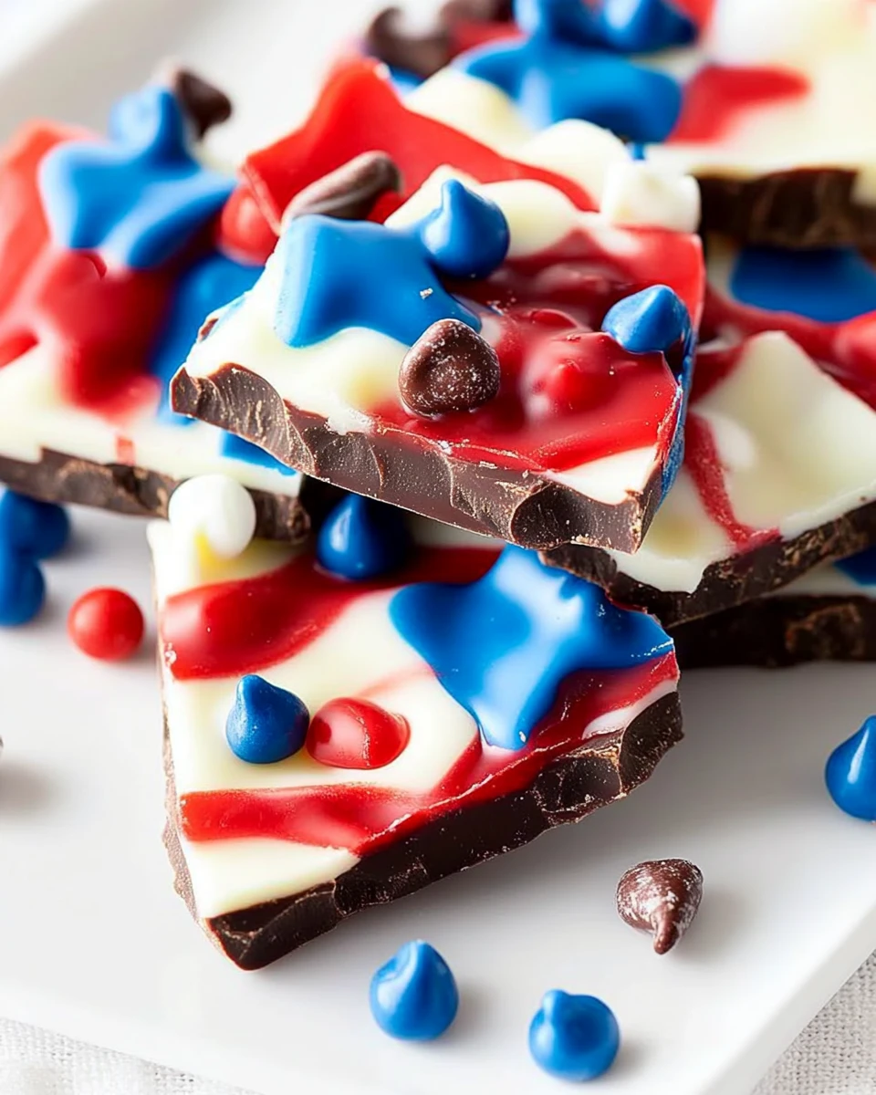 Red, White, and Blue Chocolate Bark