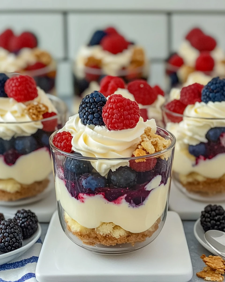 Red, White & Blue Mixed Berry Trifles
