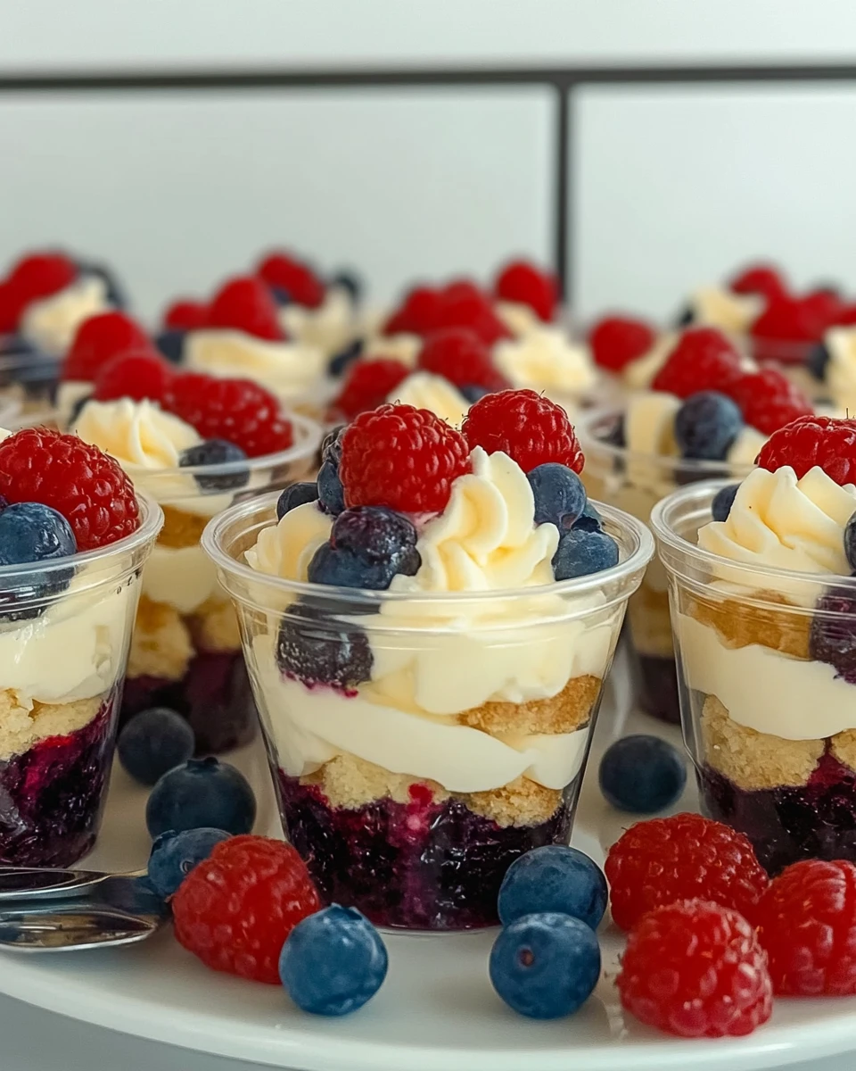 Red, White & Blue Mixed Berry Trifles