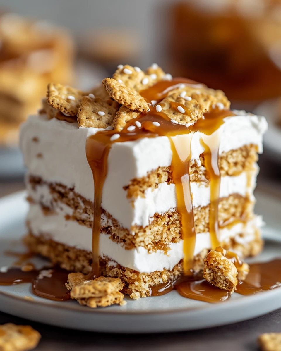 Ritz Cracker Salted Caramel Icebox Cake