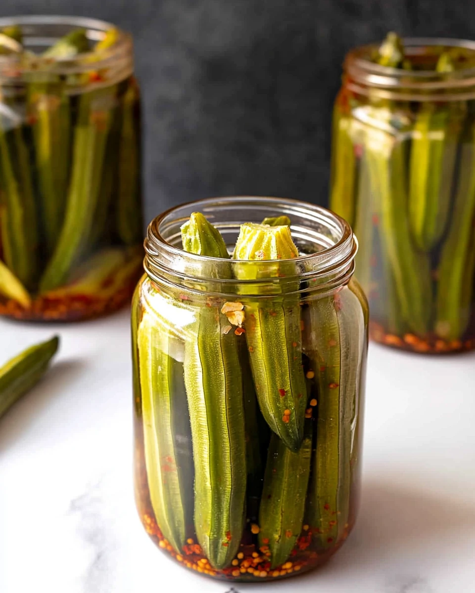 Spicy Quick Pickled Okra