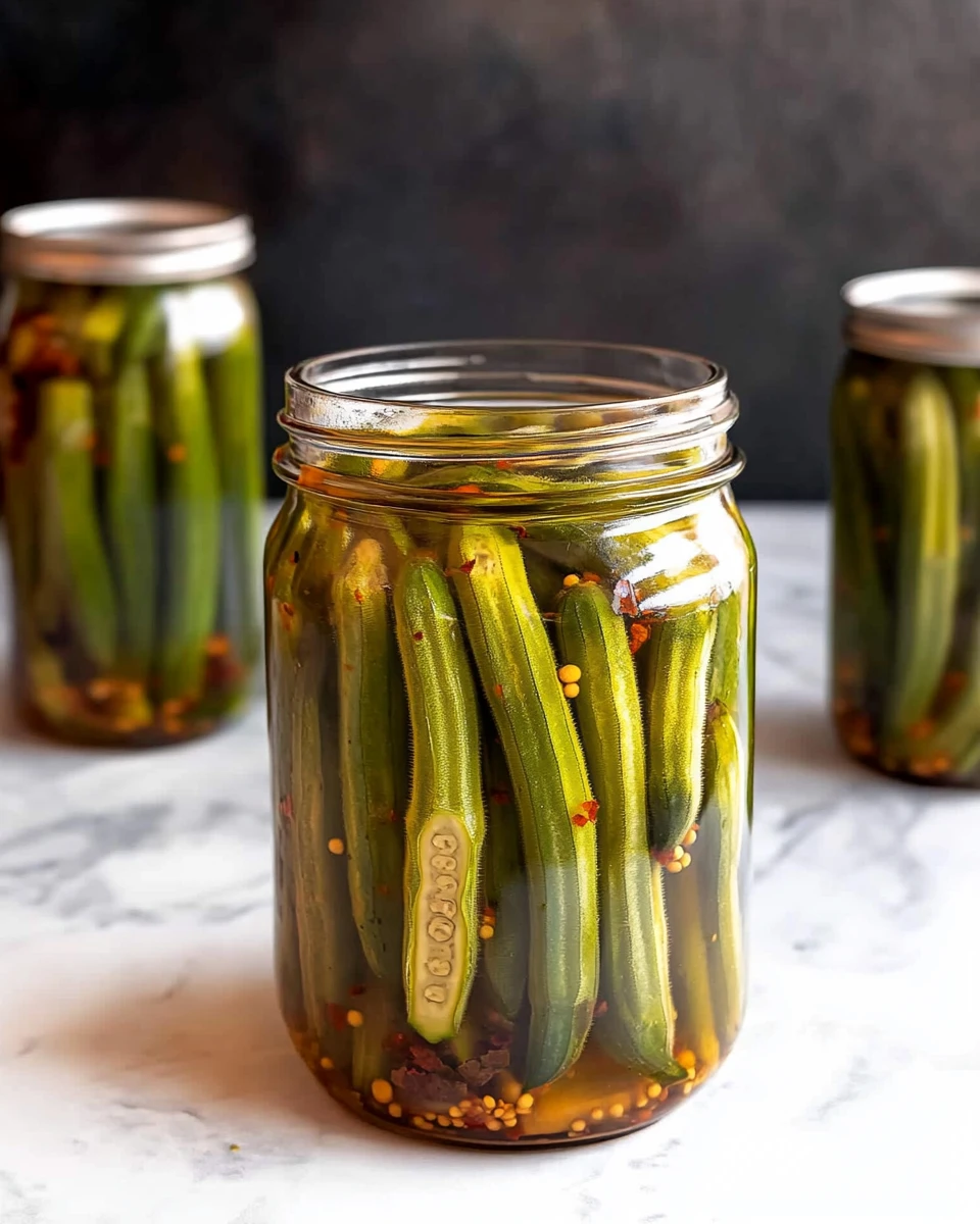 Spicy Quick Pickled Okra