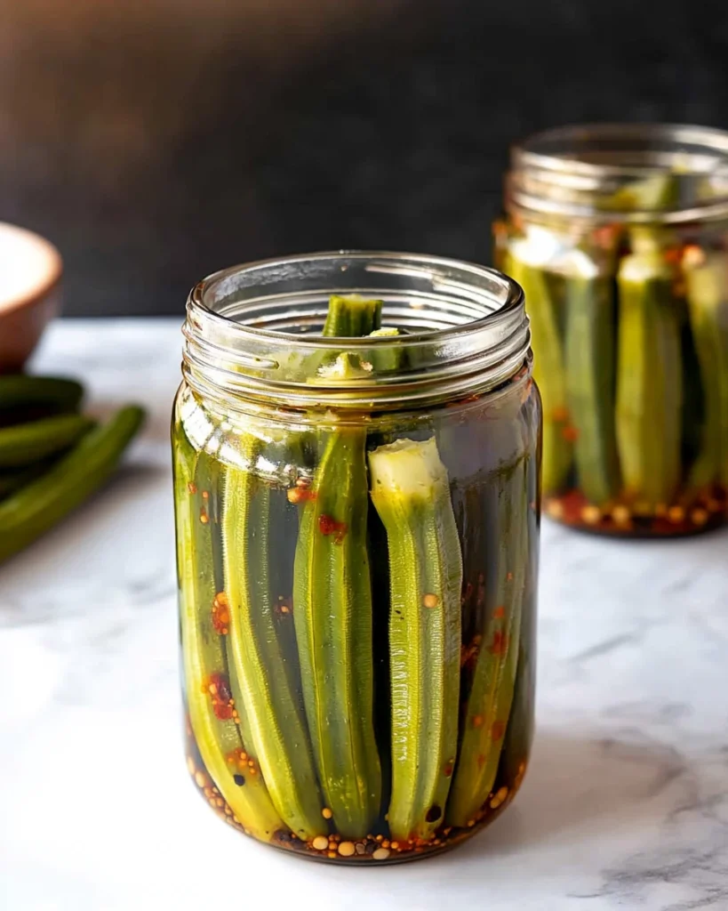 Spicy Quick Pickled Okra