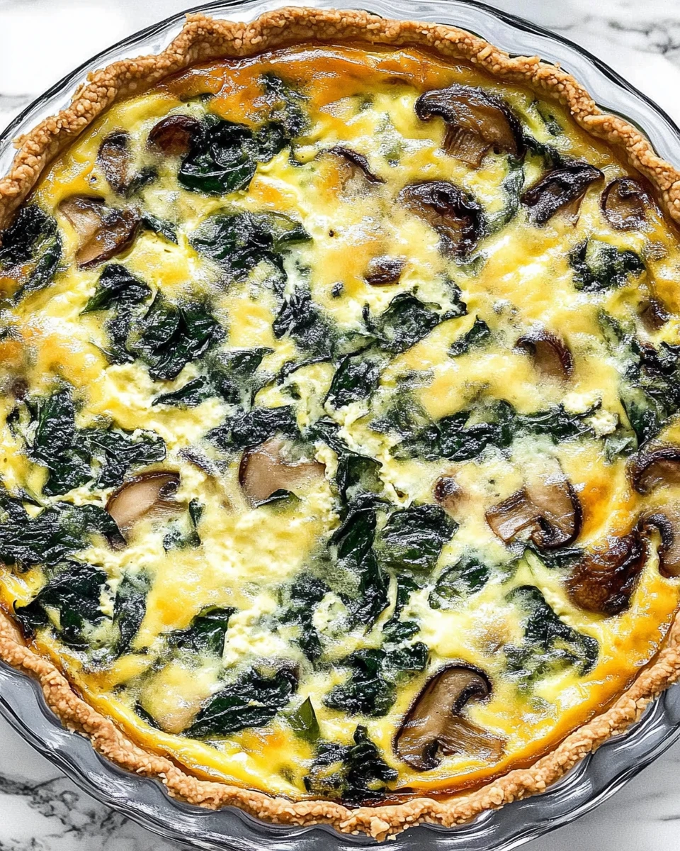 Spinach and Mushroom Crustless Quiche