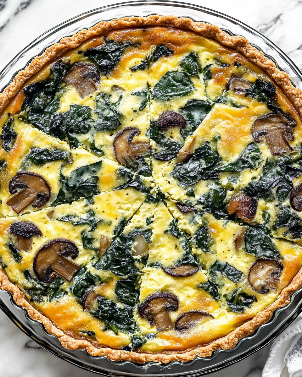 Spinach and Mushroom Crustless Quiche
