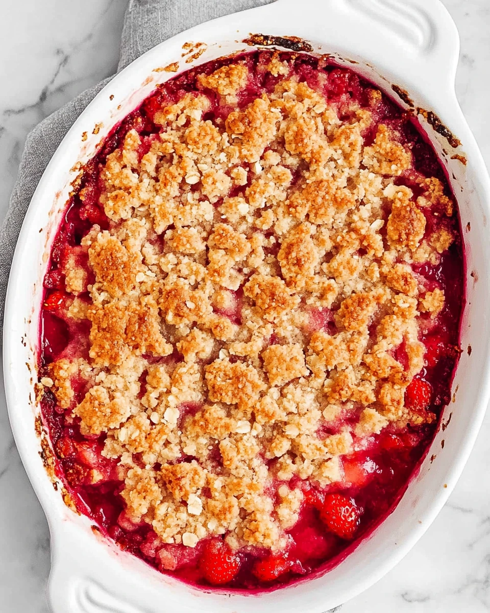 Easy strawberry crumble recipe with fresh berries and golden topping | Summer dessert