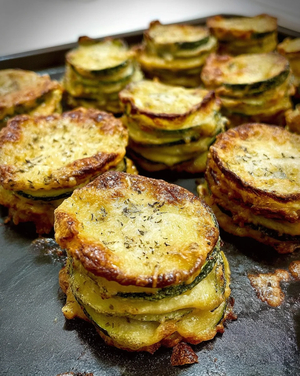 Baked Cheesy Zucchini Stacks