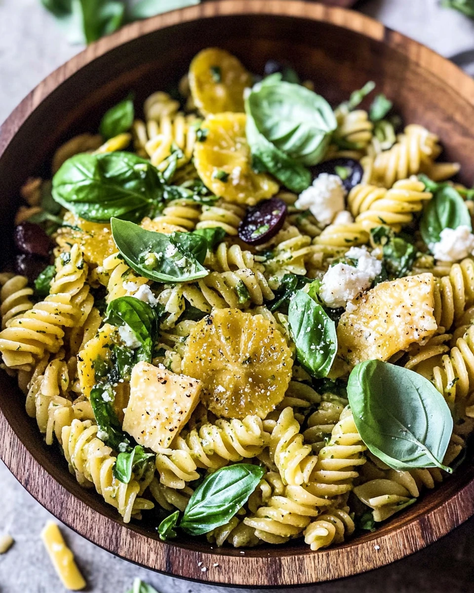 Basil Goat Cheese Pasta Salad