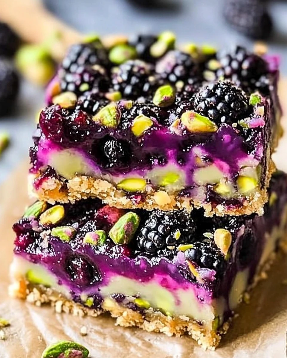 Blackberry Pistachio Dream Bars