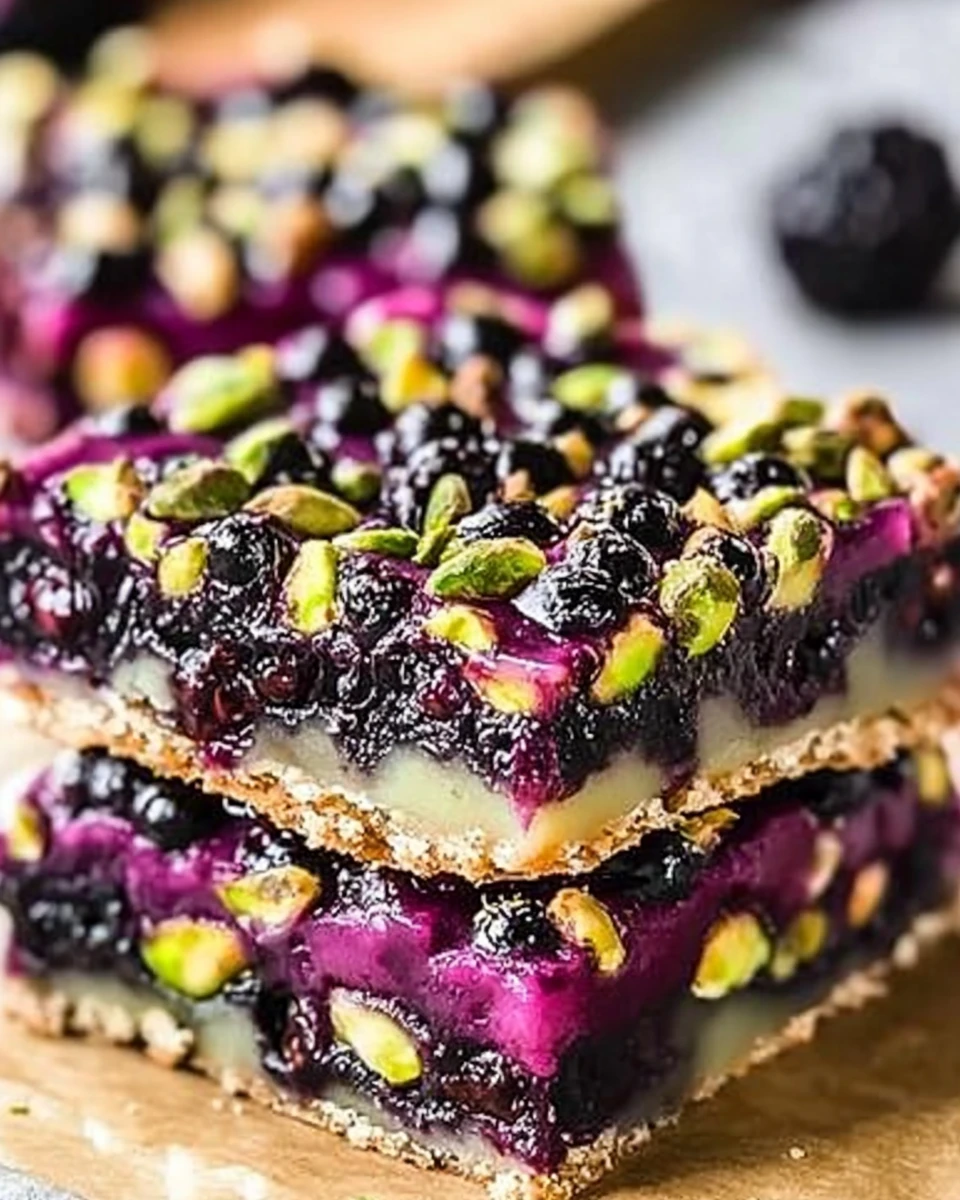 Blackberry Pistachio Dream Bars