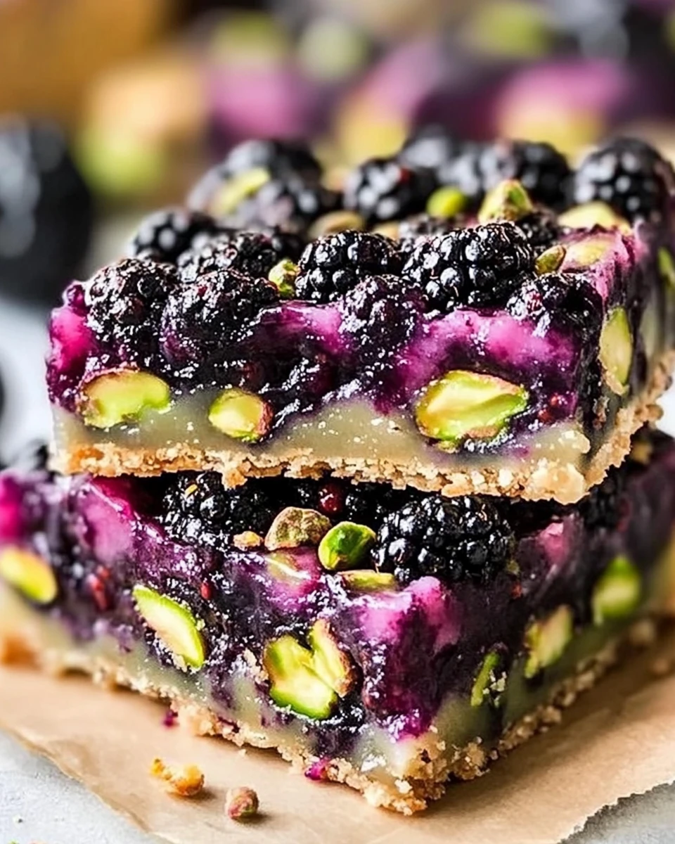 Blackberry Pistachio Dream Bars