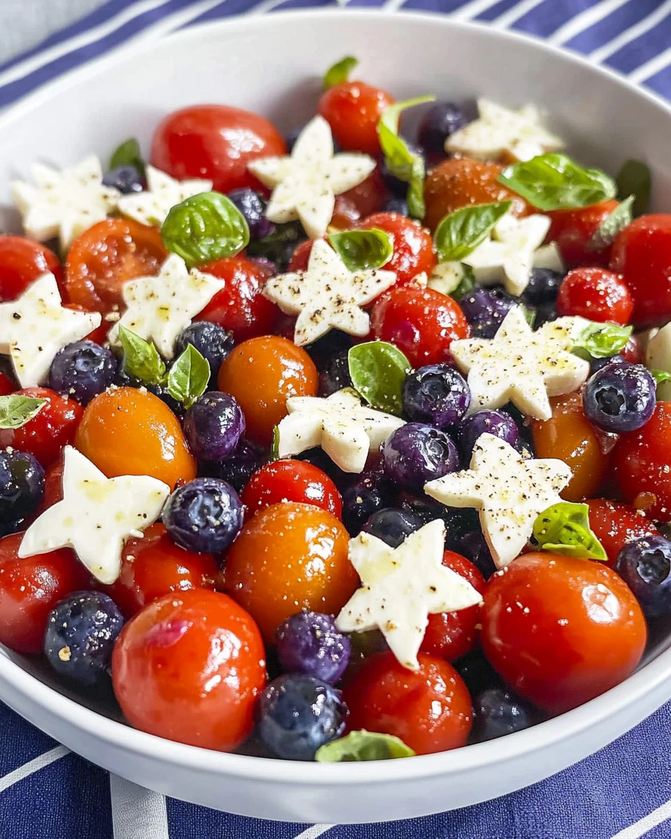 Blueberry Cherry Tomato Caprese Salad
