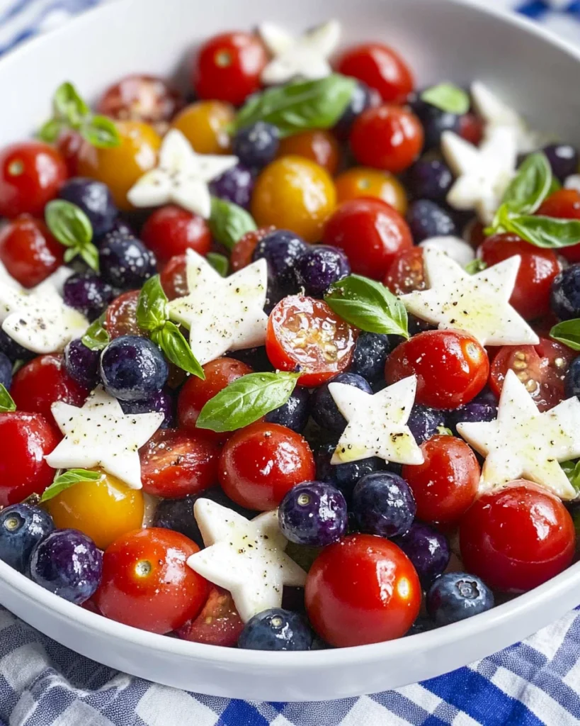 Blueberry Cherry Tomato Caprese Salad
