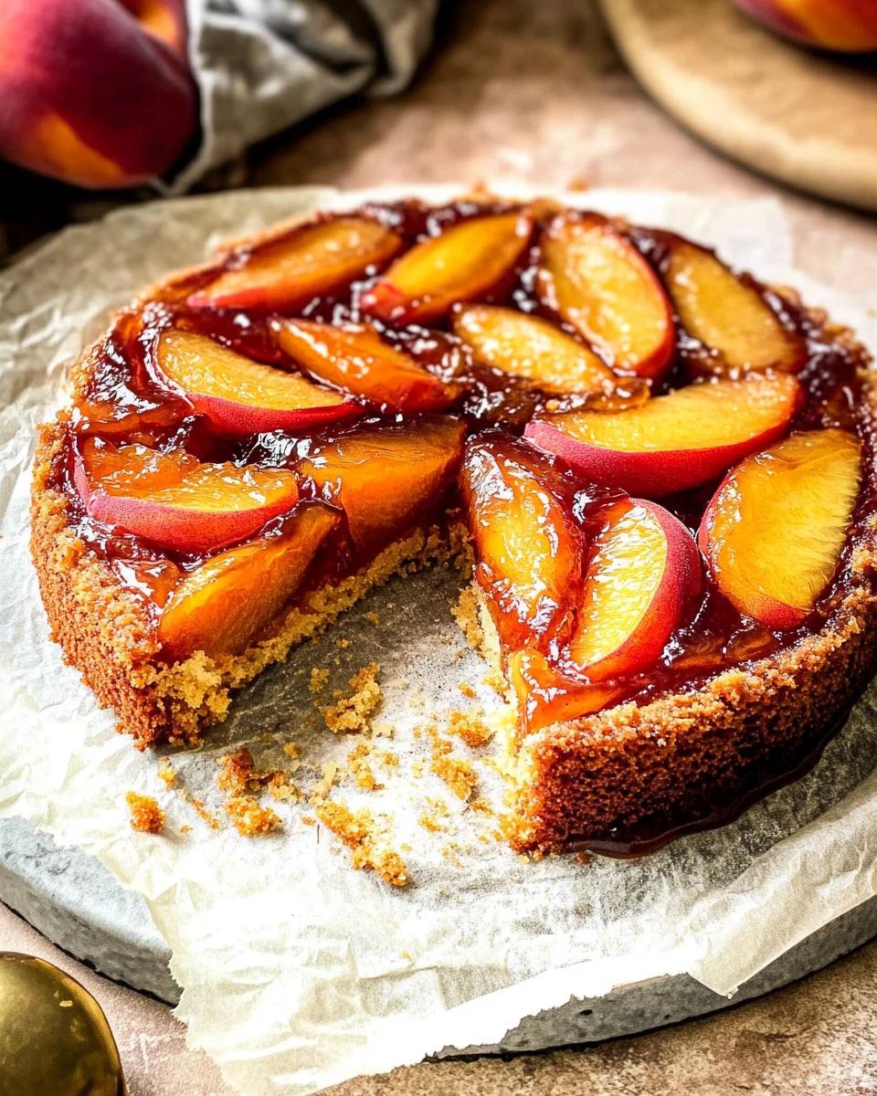 Bourbon Peach Upside Down Cake