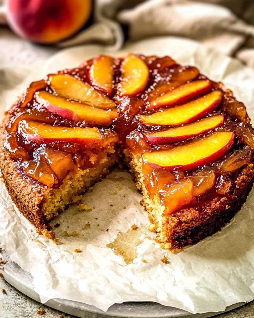 Bourbon Peach Upside Down Cake