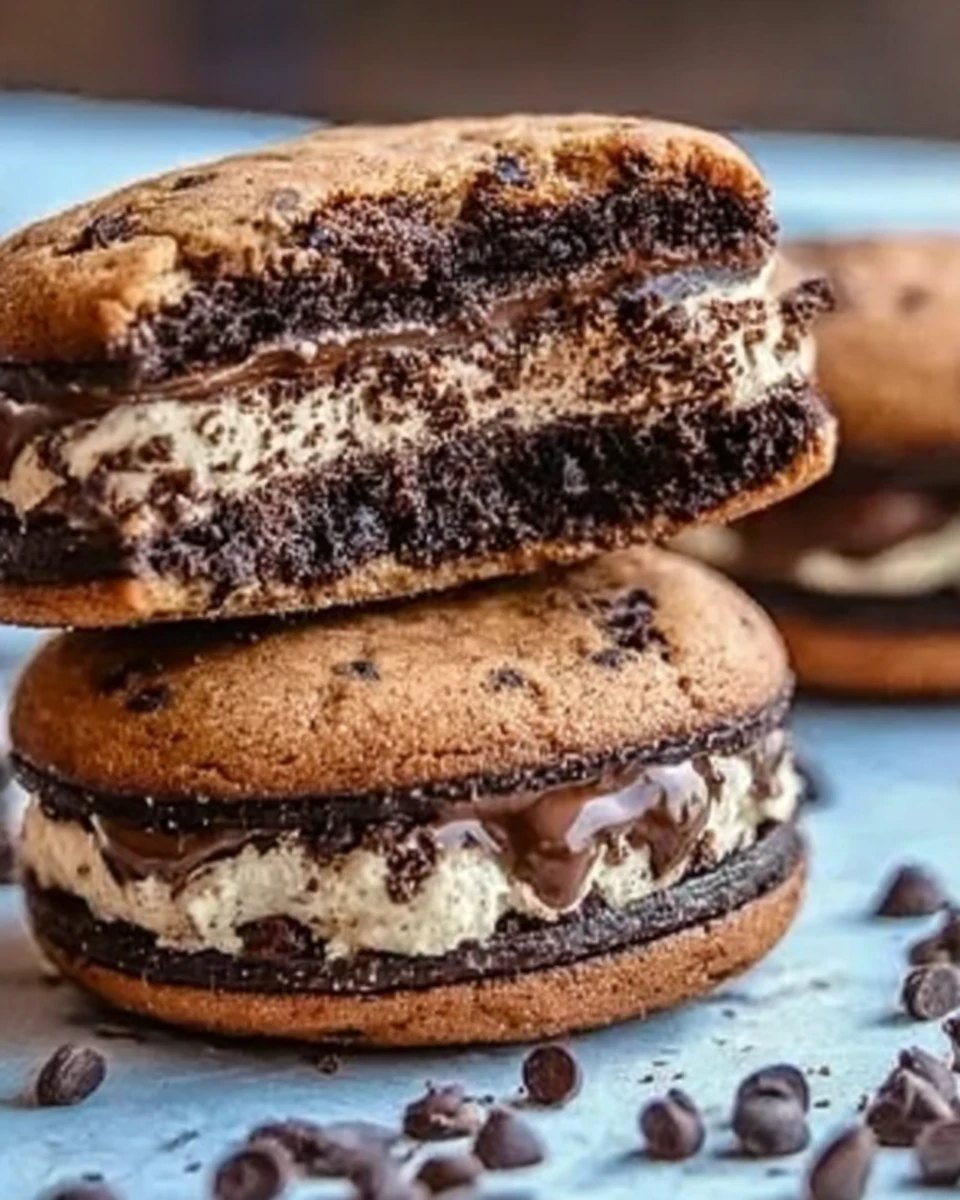 Brownie Cookie Dough Sandwich Cookies