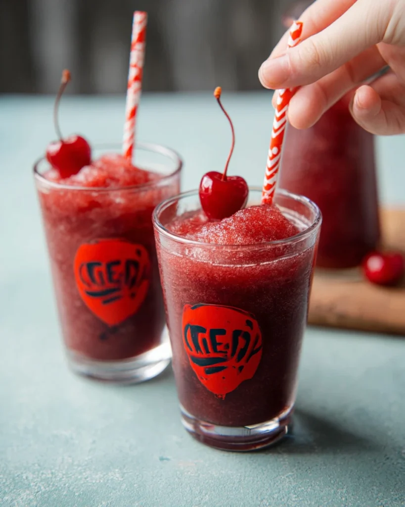 Cherry Jack and Coke Slushies