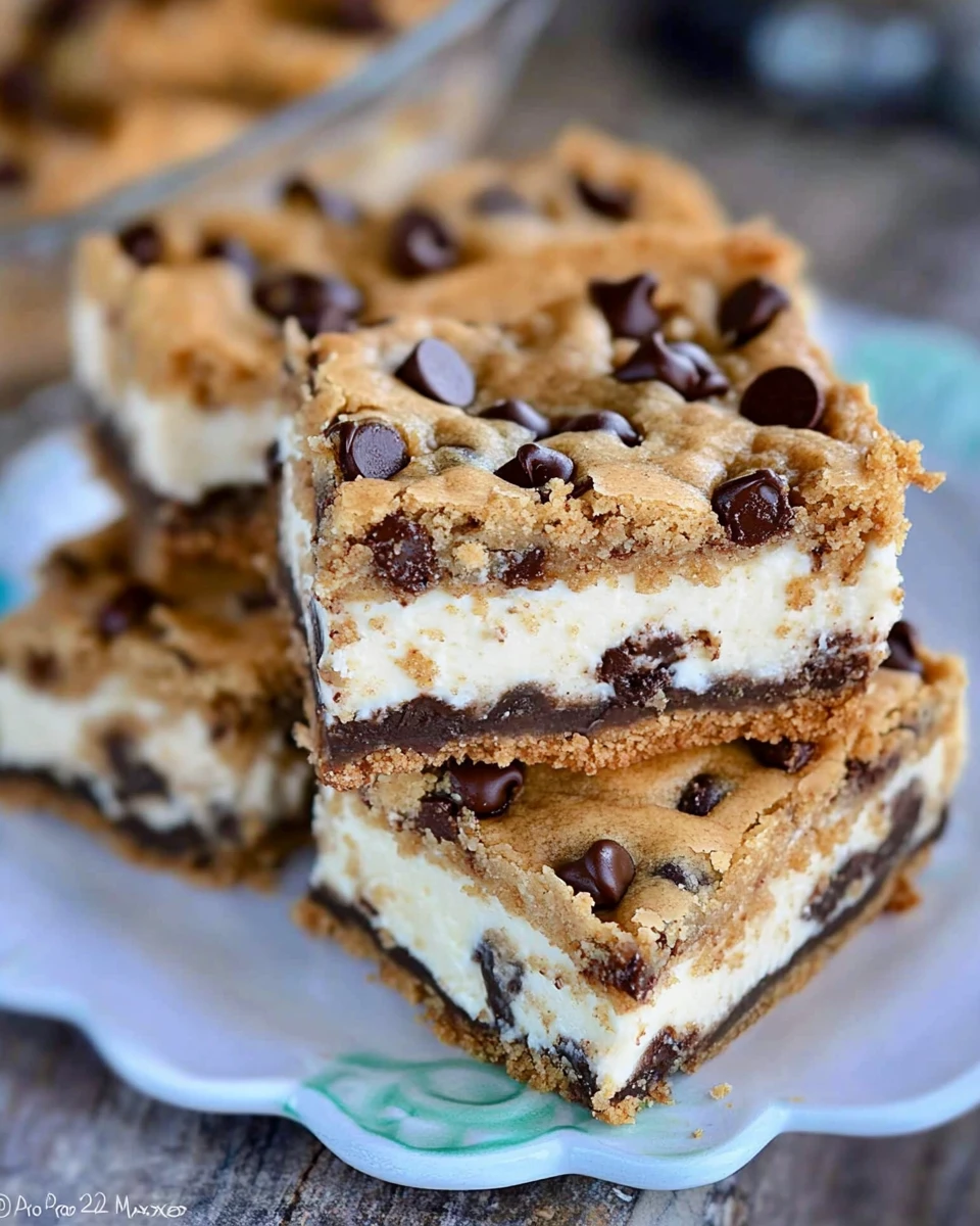 Chocolate Chip Cookie Cheesecake Bars