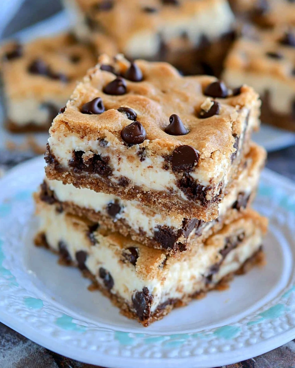Chocolate Chip Cookie Cheesecake Bars