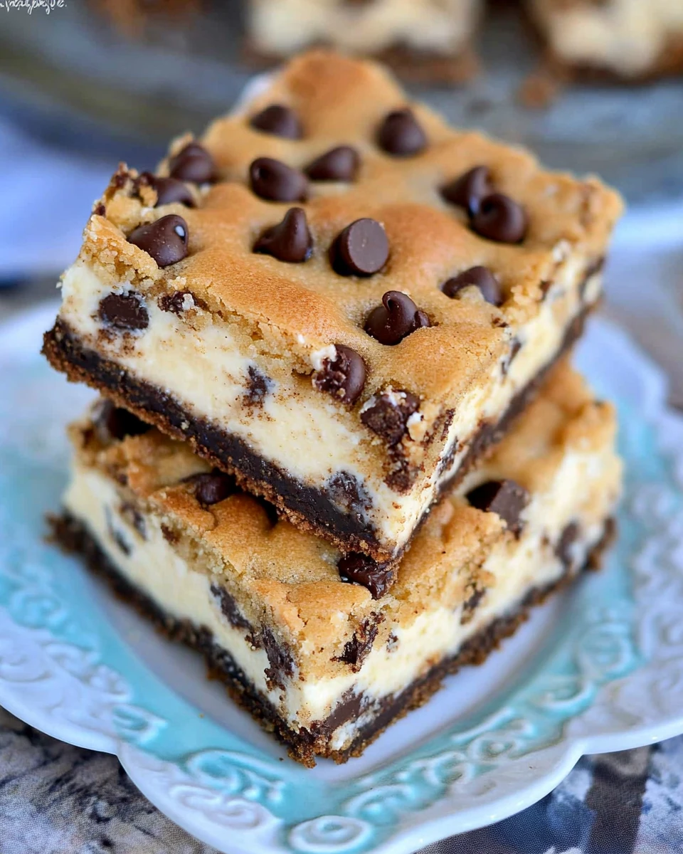 Chocolate Chip Cookie Cheesecake Bars
