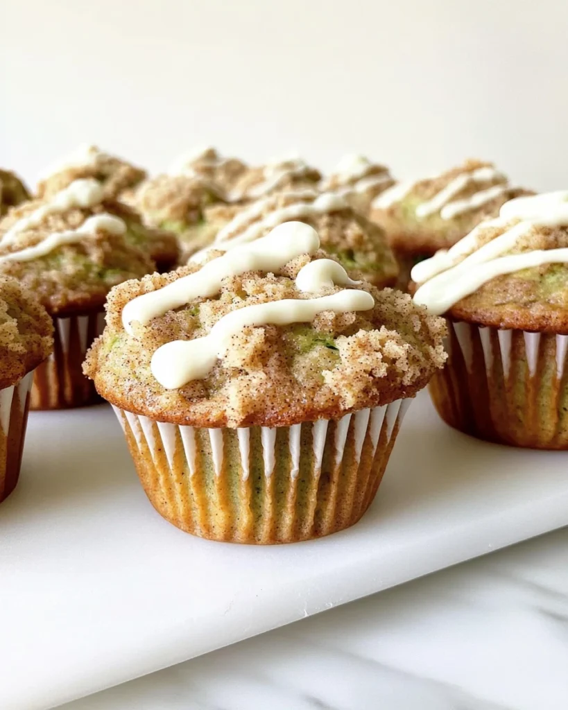 Cinnamon Zucchini Crumb Muffins
