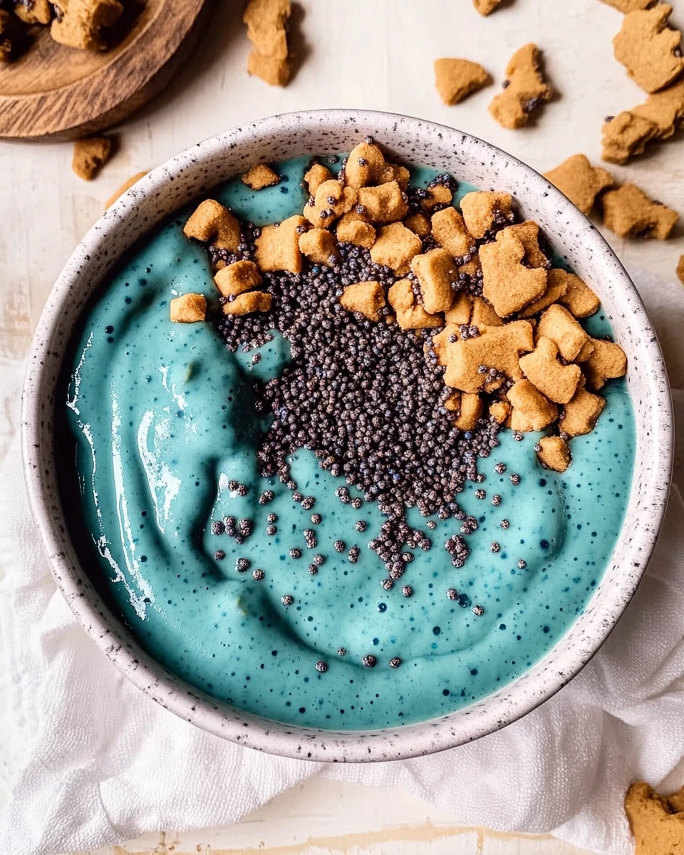 Cookie Monster Blue Spirulina Smoothie Bowl
