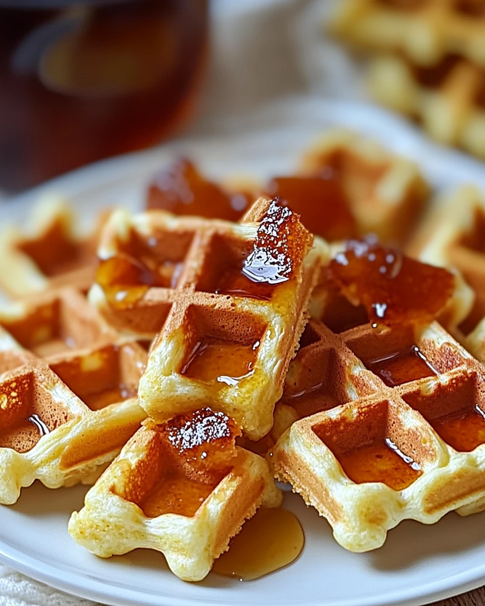 Cornbread Waffle Bites with Honey Butter Syrup