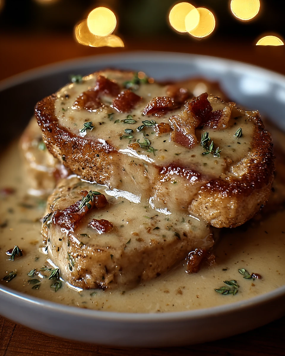 Country Fried Pork Chops with Bacon Gravy