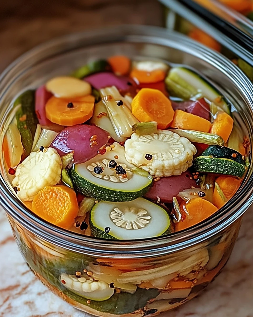 Crunchy Tangy Refrigerator Pickled Vegetables